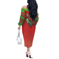 Braaap Off The Shoulder Long Sleeve Dress Motorcross Santa Christmas - Wonder Print Shop