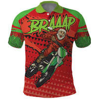 Braaap Polo Shirt Motorcross Santa Christmas - Wonder Print Shop