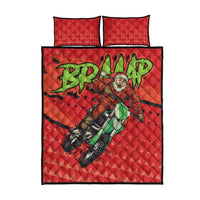 Braaap Quilt Bed Set Motorcross Santa Christmas - Wonder Print Shop