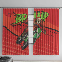 Braaap Window Curtain Motorcross Santa Christmas - Wonder Print Shop
