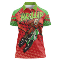 Braaap Women Polo Shirt Motorcross Santa Christmas - Wonder Print Shop