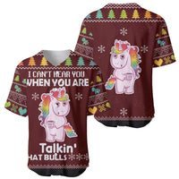 Cant Hear You Unicorn Christmas Baseball Jersey - Wonder Print Shop