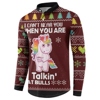 Cant Hear You Unicorn Christmas Button Sweatshirt - Wonder Print Shop