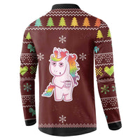 Cant Hear You Unicorn Christmas Button Sweatshirt - Wonder Print Shop