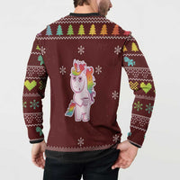 Cant Hear You Unicorn Christmas Button Sweatshirt - Wonder Print Shop