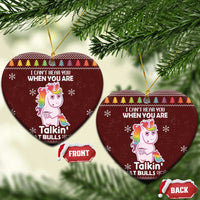 Cant Hear You Unicorn Christmas Ceramic Ornament - Wonder Print Shop