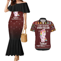 Cant Hear You Unicorn Christmas Couples Matching Mermaid Dress and Hawaiian Shirt - Wonder Print Shop