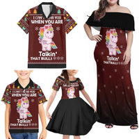 Cant Hear You Unicorn Christmas Family Matching Off Shoulder Maxi Dress and Hawaiian Shirt - Wonder Print Shop
