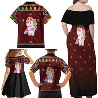 Cant Hear You Unicorn Christmas Family Matching Off Shoulder Maxi Dress and Hawaiian Shirt - Wonder Print Shop