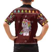 Cant Hear You Unicorn Christmas Family Matching Short Sleeve Bodycon Dress and Hawaiian Shirt - Wonder Print Shop