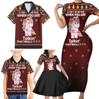 Cant Hear You Unicorn Christmas Family Matching Short Sleeve Bodycon Dress and Hawaiian Shirt - Wonder Print Shop