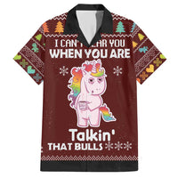 Cant Hear You Unicorn Christmas Family Matching Short Sleeve Bodycon Dress and Hawaiian Shirt - Wonder Print Shop