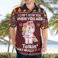 Cant Hear You Unicorn Christmas Hawaiian Shirt - Wonder Print Shop
