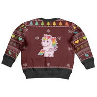 Cant Hear You Unicorn Christmas Kid Ugly Christmas Sweater - Wonder Print Shop
