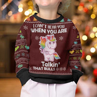 Cant Hear You Unicorn Christmas Kid Ugly Christmas Sweater - Wonder Print Shop