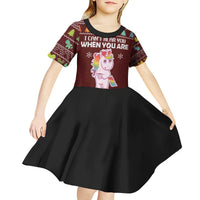 Cant Hear You Unicorn Christmas Kid Short Sleeve Dress - Wonder Print Shop
