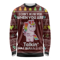 Cant Hear You Unicorn Christmas Long Sleeve Shirt - Wonder Print Shop