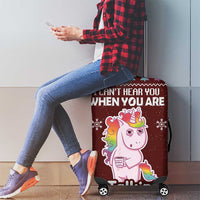 Cant Hear You Unicorn Christmas Luggage Cover - Wonder Print Shop