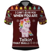 Cant Hear You Unicorn Christmas Polo Shirt - Wonder Print Shop