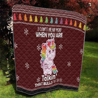 Cant Hear You Unicorn Christmas Quilt - Wonder Print Shop