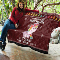Cant Hear You Unicorn Christmas Quilt - Wonder Print Shop