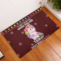 Cant Hear You Unicorn Christmas Rubber Doormat - Wonder Print Shop