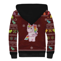 Cant Hear You Unicorn Christmas Sherpa Hoodie - Wonder Print Shop