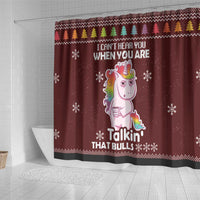Cant Hear You Unicorn Christmas Shower Curtain