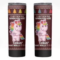 Cant Hear You Unicorn Christmas Skinny Tumbler - Wonder Print Shop