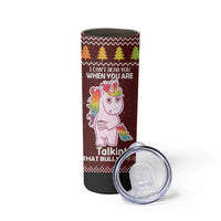 Cant Hear You Unicorn Christmas Skinny Tumbler - Wonder Print Shop