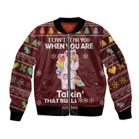 Cant Hear You Unicorn Christmas Sleeve Zip Bomber Jacket - Wonder Print Shop