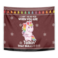 Cant Hear You Unicorn Christmas Tapestry - Wonder Print Shop