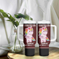 Cant Hear You Unicorn Christmas Tumbler With Handle - Wonder Print Shop