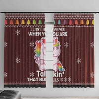 Cant Hear You Unicorn Christmas Window Curtain - Wonder Print Shop