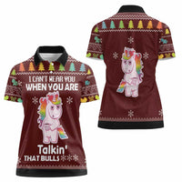 Cant Hear You Unicorn Christmas Women Polo Shirt - Wonder Print Shop