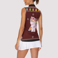 Cant Hear You Unicorn Christmas Women Sleeveless Polo Shirt - Wonder Print Shop