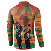 Black Power Fists of Freedom Button Sweatshirt African American 1968