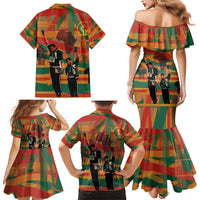 Black Power Fists of Freedom Family Matching Mermaid Dress and Hawaiian Shirt African American 1968