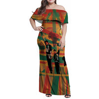 Black Power Fists of Freedom Family Matching Off Shoulder Maxi Dress and Hawaiian Shirt African American 1968