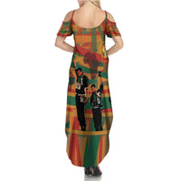 Black Power Fists of Freedom Family Matching Summer Maxi Dress and Hawaiian Shirt African American 1968
