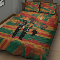 Black Power Fists of Freedom Quilt Bed Set African American 1968
