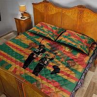 Black Power Fists of Freedom Quilt Bed Set African American 1968