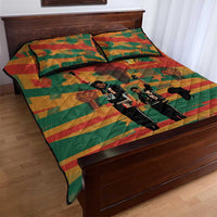 Black Power Fists of Freedom Quilt Bed Set African American 1968