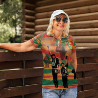 Black Power Fists of Freedom Women Polo Shirt African American 1968