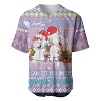 Unicorn Naughty List Baseball Jersey Christmas Funny - Wonder Print Shop