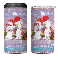 Unicorn Naughty List 4 in 1 Can Cooler Tumbler Christmas Funny - Wonder Print Shop