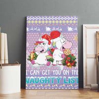 Unicorn Naughty List Canvas Wall Art Christmas Funny - Wonder Print Shop