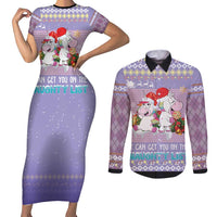 Unicorn Naughty List Couples Matching Short Sleeve Bodycon Dress and Long Sleeve Button Shirt Christmas Funny - Wonder Print Shop