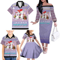 Unicorn Naughty List Family Matching Off The Shoulder Long Sleeve Dress and Hawaiian Shirt Christmas Funny - Wonder Print Shop