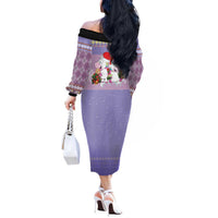 Unicorn Naughty List Off The Shoulder Long Sleeve Dress Christmas Funny - Wonder Print Shop